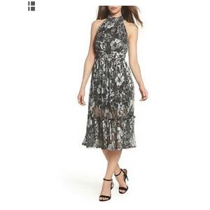 Michael Kors tiered silver floral dress P\S